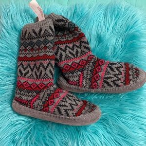 Woven Lounge Slipper Boots Socks